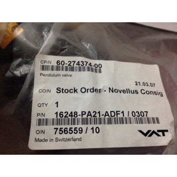 Novellus 60-274374-00 VAT 16248-PA21-ADF1 PENDULUM VALVE